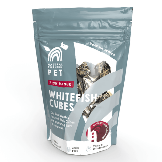 Natural Cornish Dog Treats Whitefish Cubes for Dogs