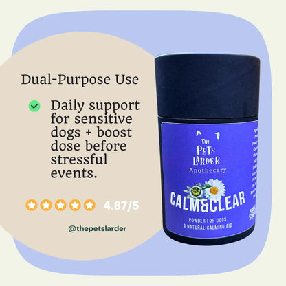 Calm & Clear – Natural Herbal Calming Supplement for Dogs - Dog Supplements